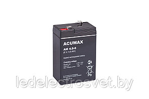 Батарея аккумуляторная Acumax AM4.5-6, T1, 6V/4.5Ah, 100(106)x70x47 HxLxW, 0.81kg, 6-9 лет