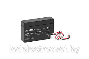 Батарея аккумуляторная Acumax AM0.8-12, 12V/0.8Ah, 62x96x25 HxLxW, 0.35kg, 6-9 лет