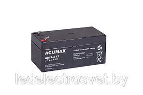 Батарея аккумуляторная Acumax AM3.4-12, T1, 12V/3.4Ah, 67x134x67 HxLxW, 1.35kg, 6-9 лет