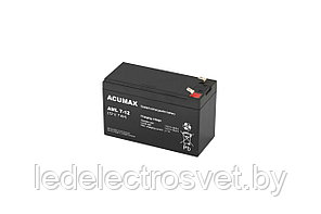 Батарея аккумуляторная Acumax AML7-12, T2, 12V/7Ah, 94(99)x151x65 HxLxW, 2.45kg, 10-12лет