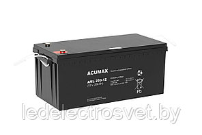 Батарея аккумуляторная Acumax AML200-12, 12V/200Ah, 218(224)x522x240 HxLxW, 61.5kg, 10-12лет