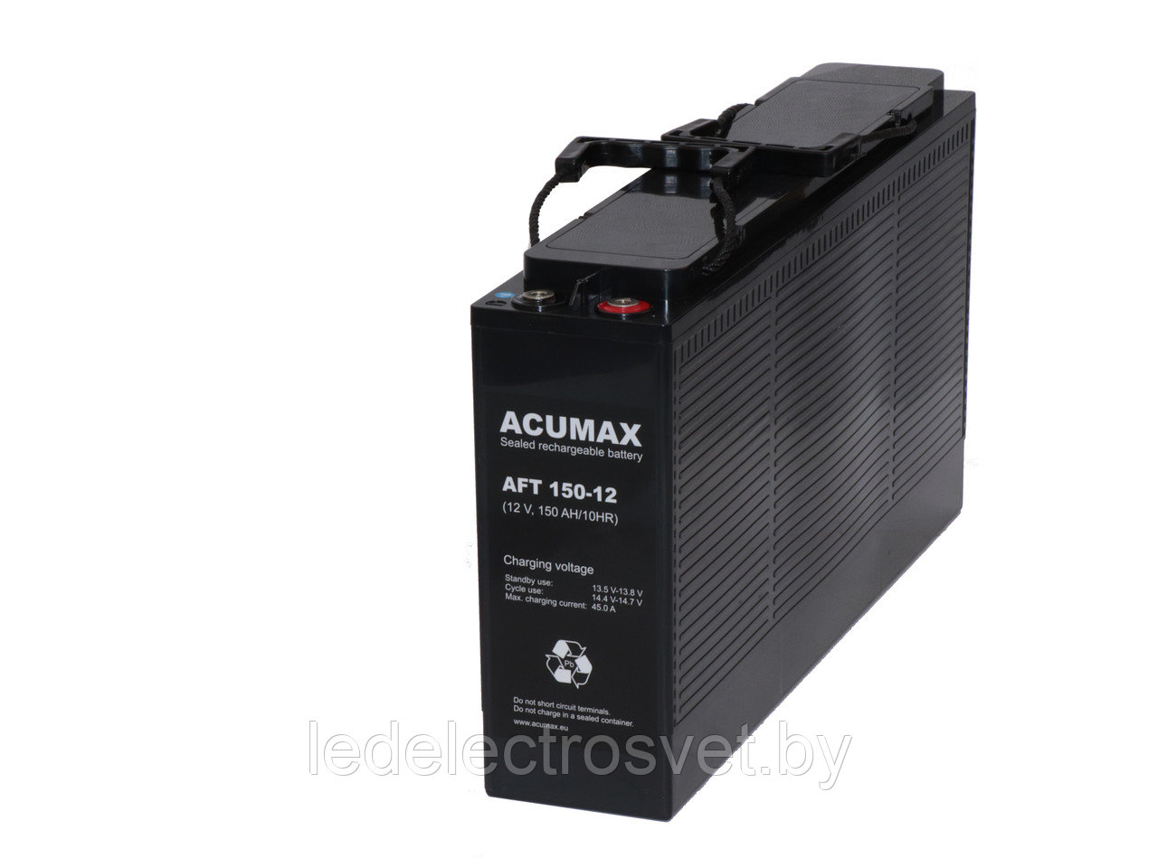 Батарея аккумуляторная Acumax AFT150-12, 12V/150Ah, 287x551x110 HxLxW, 46.4kg, 10-12лет