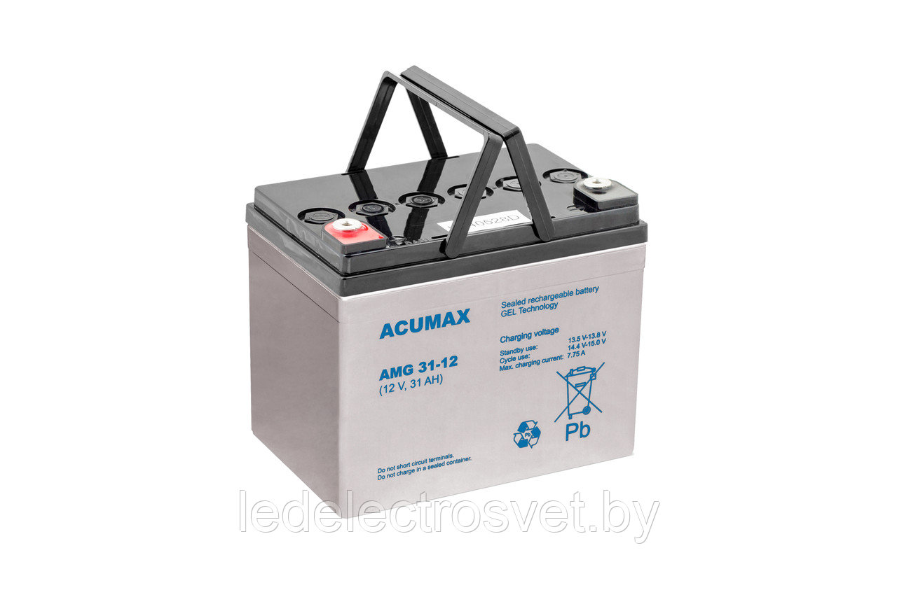 Батарея аккумуляторная Acumax AMG31-12, 12V/31Ah, 167x195x130 HxLxW, 10.7kg, 10-12лет