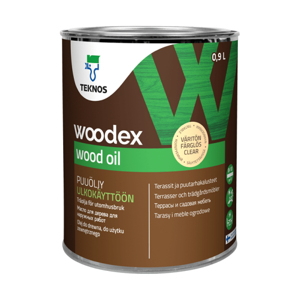 Масло Текнос ВУДЕКС ВУД ОИЛ коричневое Teknos Woodex Wood oil Brown, 0,9л