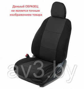 Чехлы на сиденья Skoda Octavia A7, 2013-, Экокожа, черная+центр жаккард, серия "Эконом"