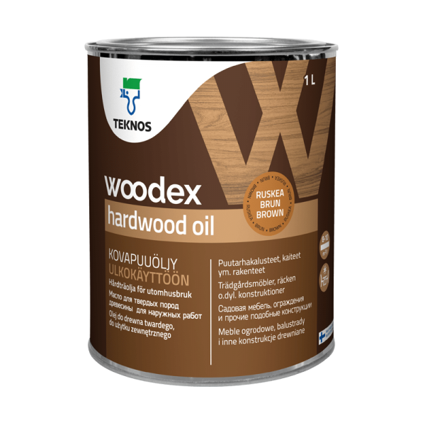 Пропитка масло Текнос ВУДЕКС ХАРДВУД ОИЛ Teknos Woodex Hardwood Oil, коричневое, 1л