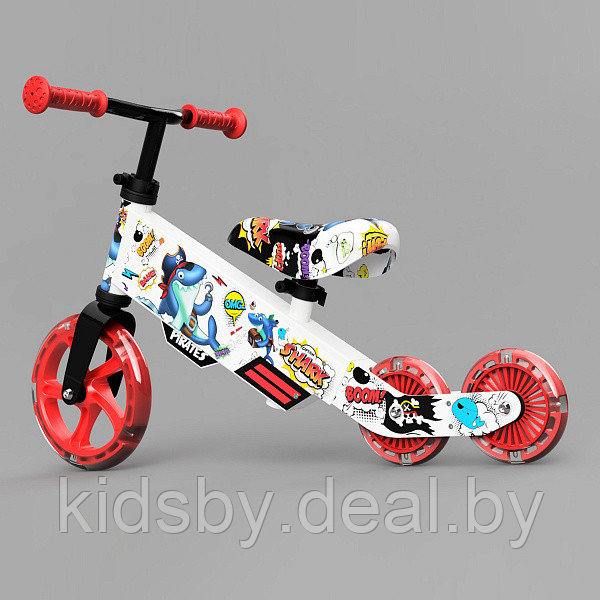 Детский беговел Small Rider Turbo Bike (красный) светящиеся колеса трансформер - фото 5 - id-p151160503