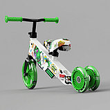 Детский беговел Small Rider Turbo Bike (зеленый) светящиеся колеса трансформер, фото 2