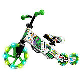 Детский беговел Small Rider Turbo Bike (зеленый) светящиеся колеса трансформер, фото 3