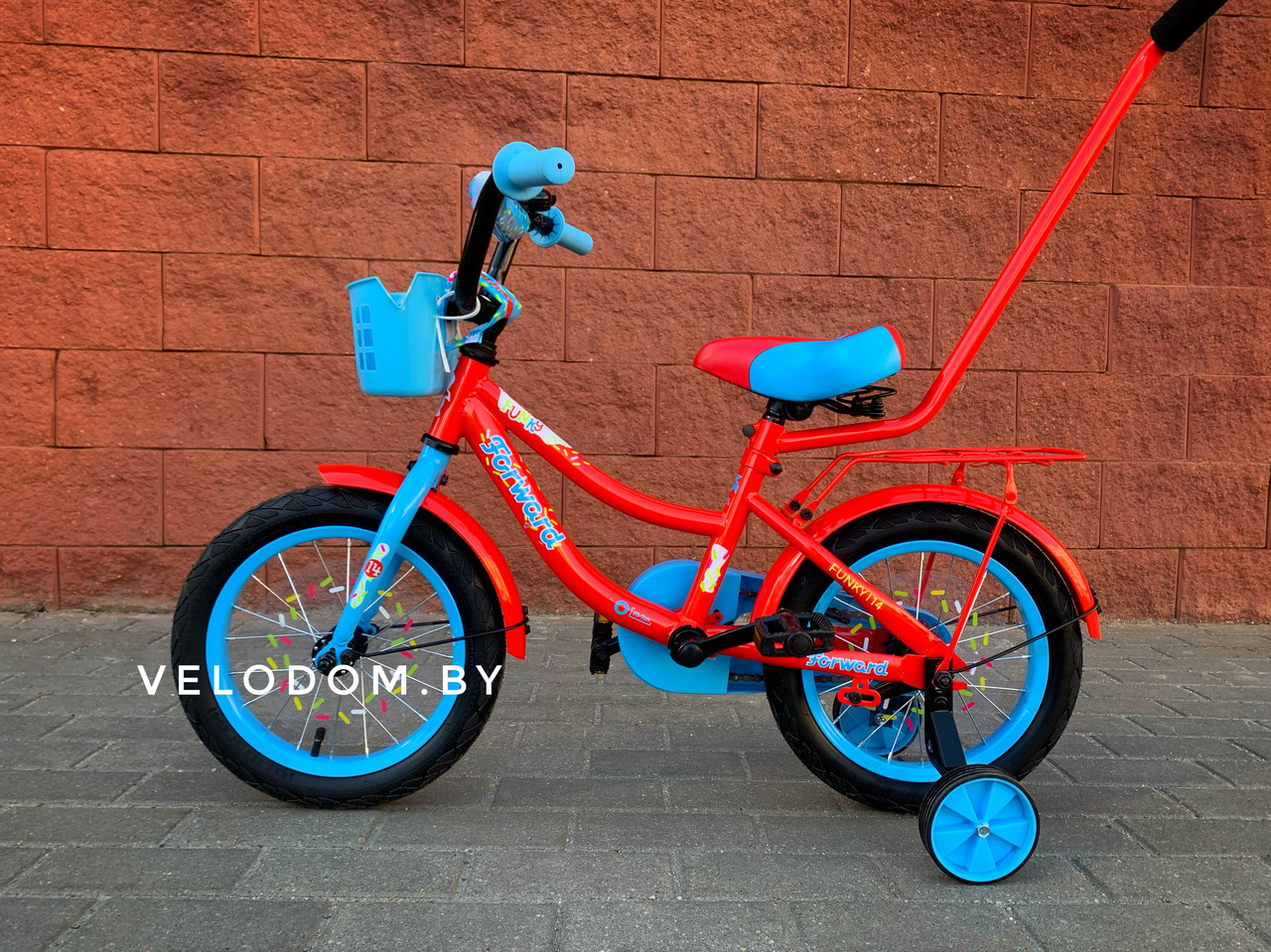 Велосипед детский Forward Funky 14  красный/голубой