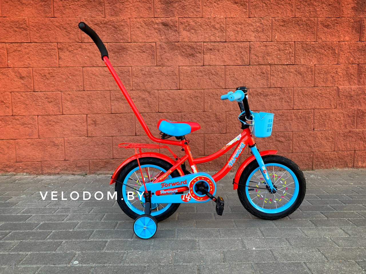 Велосипед детский Forward Funky 14 красный/голубой - фото 3 - id-p150379494