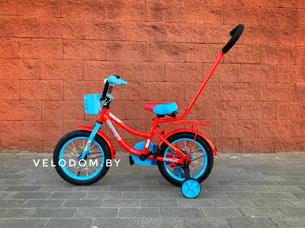 Велосипед детский Forward Funky 14 красный/голубой - фото 4 - id-p150379494