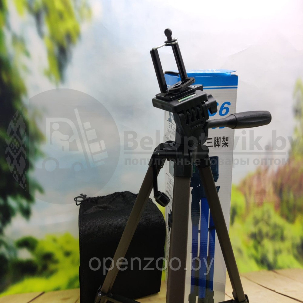 Штатив для камеры и телефона Tripod 3366 (52-140 см) с непромокаемым чехлом Чёрный - фото 8 - id-p123085392