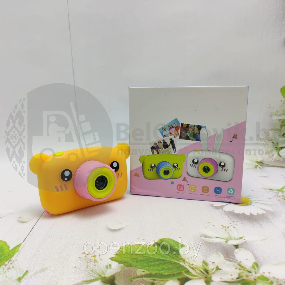 NEW design Детский фотоаппарат Zup Childrens Fun Camera со встроенной памятью и играми Мишка Синий - фото 5 - id-p115507360