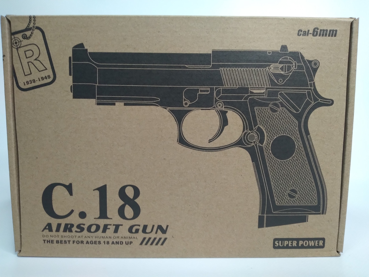Пистолет игрушечный пневматический металлический Airsoft Gun С.18