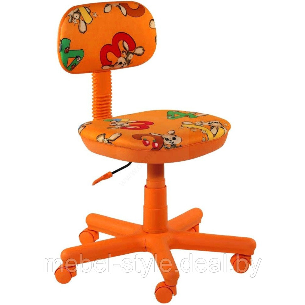 Стул детский СВИТИ для школьника и дома, кресло SVITI в детской ткани (оранжевый заяц ) - фото 1 - id-p1825152