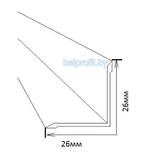 Внутренний уголок 26мм * 26мм 1,8м серебро - фото 3 - id-p151215026