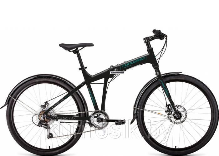 Велосипед FORWARD TRACER 2.0 disc (26’', рост 17") черно-бирюзовый 2021 г.