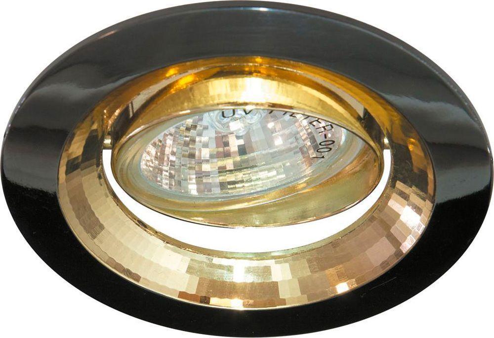 Светильник встраиваемый Feron DL2009 MR16 G5.3 черный металлик-золото - фото 1 - id-p151231181