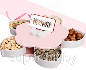 Тарелка вращающаяся с подставкой для телефона "Лепесток" для конфет, снеков, сухофруктов или семечек, фото 2