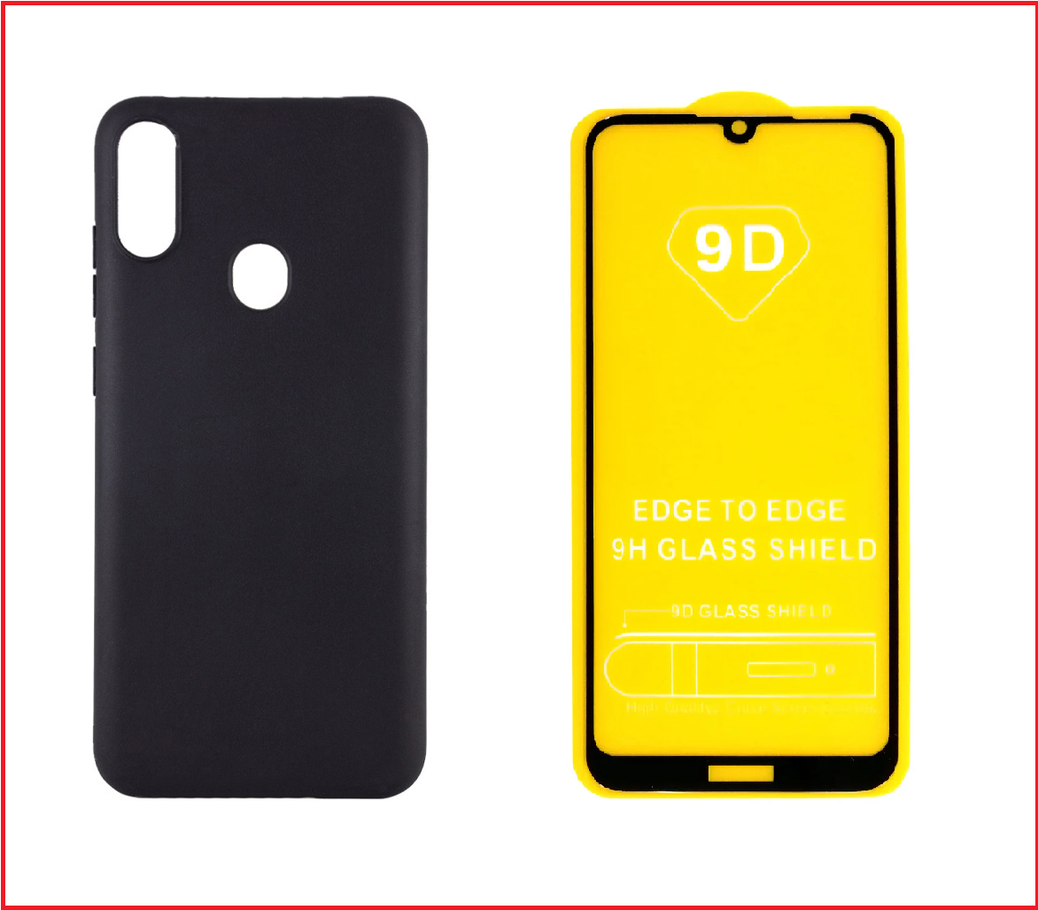 Чехол-накладка + защитное стекло 9D для Huawei Y6 2019 / MRD-LX1F - фото 1 - id-p151237531