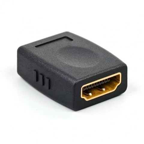 Переходник HDMI гнездо - HDMI гнездо (пластик-золото, ПВХ-упаковка)