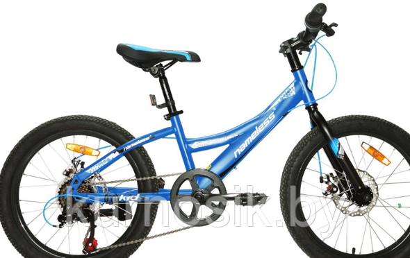 Подростковый велосипед Nameless S2300D 20" сине-белый 2021 г.