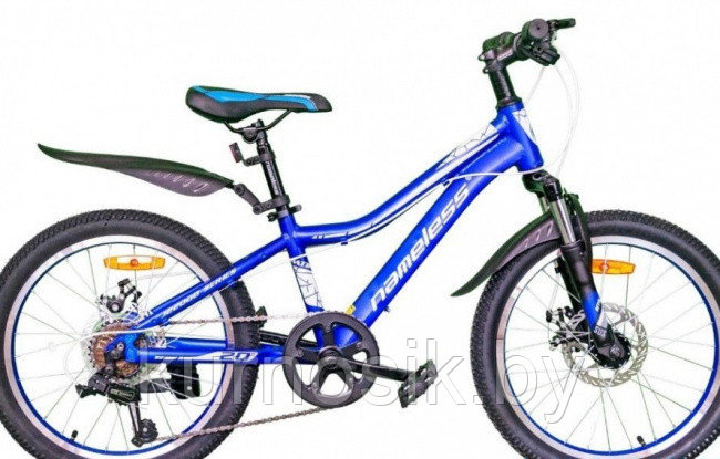 Подростковый велосипед Nameless J2200D 20" сине-белый 2021 г. - фото 1 - id-p151240530