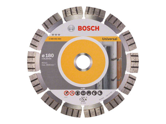 Алмазный круг 180х22 мм универс. сегмент. Universal BOSCH (сухая резка), фото 2