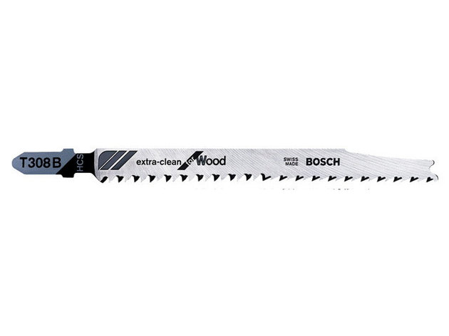 Пилка лобз. по дереву T308B (1 шт.) BOSCH (пропил прямой, тонкий, без сколов в древесине), фото 2