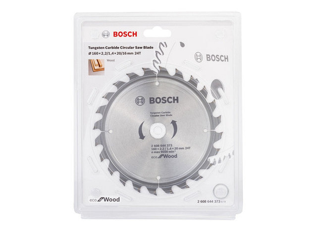 Диск пильный 160х20 мм 24 зуб. универсальный ECO WOOD BOSCH (твердоспл. зуб), фото 2