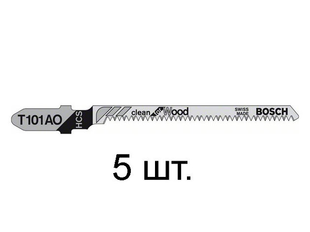 Пилка лобз. по дереву T101AO (5 шт.) BOSCH (пропил криволинейный, тонкий, аккуратный и чистый рез), фото 2