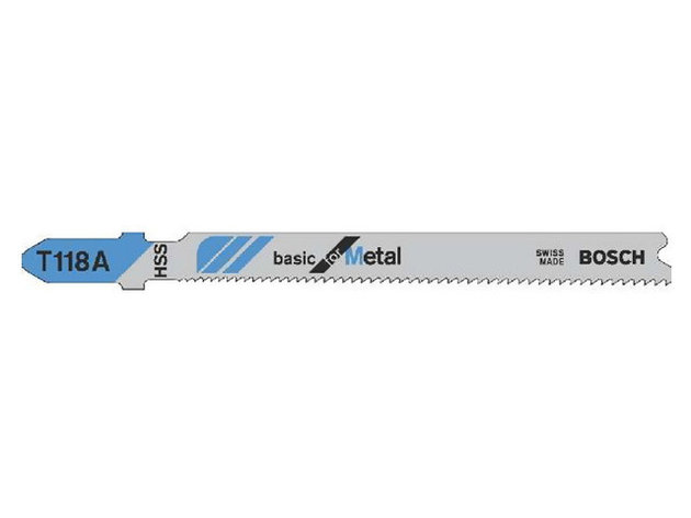 Пилка лобз. по металлу T118A (1 шт.) BOSCH (пропил прямой, тонкий, для листового металла), фото 2