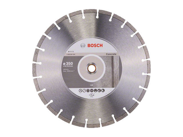 Алмазный круг 350х20/25.4 мм по бетону сегмент. STANDARD FOR CONCRETE BOSCH (сухая/мокрая резка), фото 2