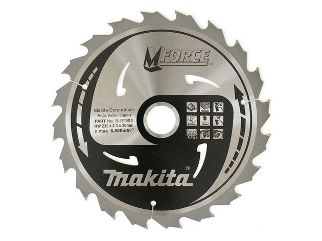 Диск пильный 235х30/16 мм 20 зуб. по дереву M-FORCE MAKITA, фото 2