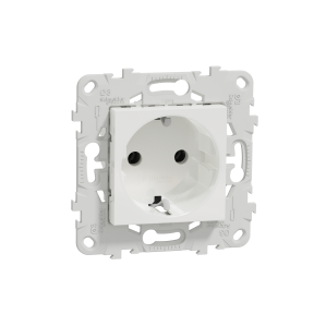 Розетка без заземл. со шторками UNICA NEW Schneider Electric, винтовой зажим, белый