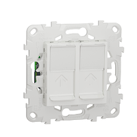 Розетка компьютерная двойная RJ45 кат. 5е UTP UNICA NEW Schneider Electric, белый