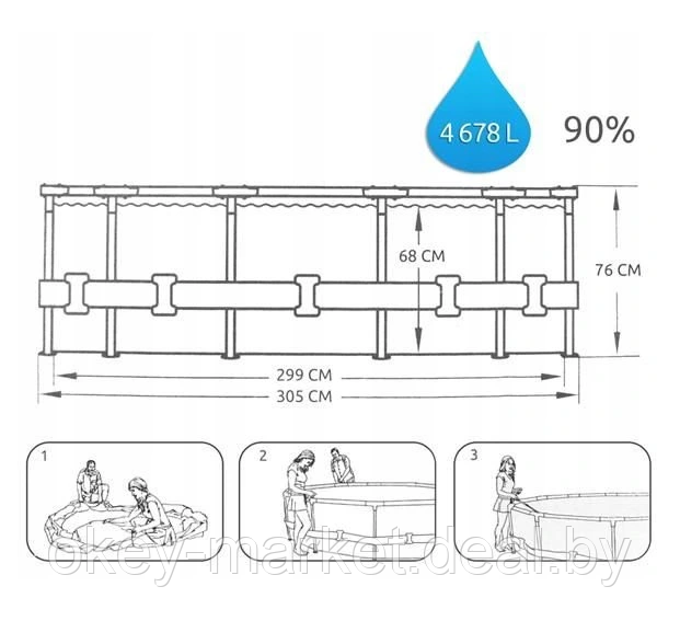 Каркасный бассейн Bestway 56677 (305х76) - фото 5 - id-p101295675