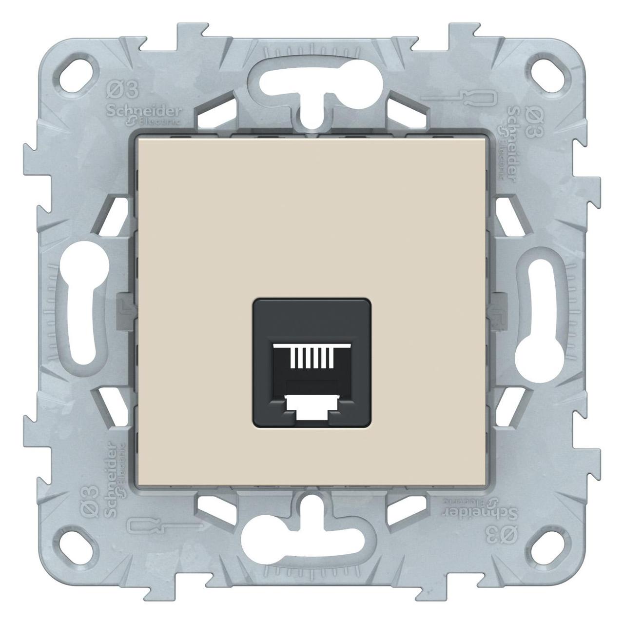 Розетка телефонная RJ11 UNICA NEW Schneider Electric, бежевый
