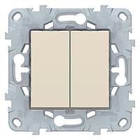 Переключатель 2-клавишный UNICA NEW Schneider Electric, бежевый