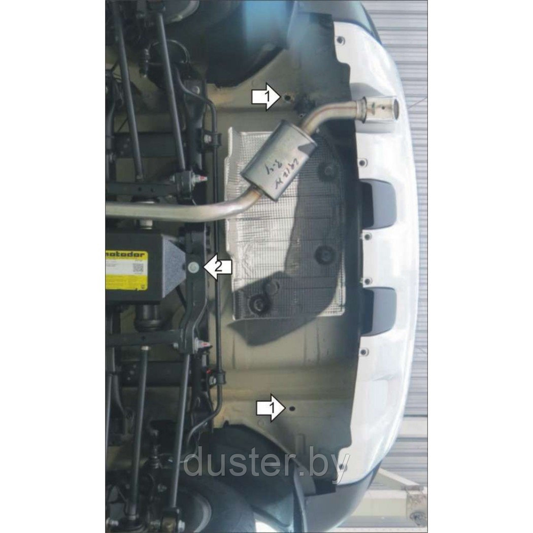 Усиленная защита заднего бампера (сталь 2мм) для Renault Duster 2021- 4WD, MOTODOR - фото 3 - id-p151324875