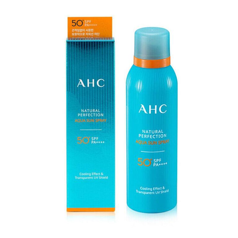 Спрей с SPF защитой охлаждающий AHC Natural Perfection Aqua Sun Spray SPF50 PA++++