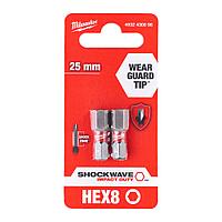 Бита Shockwave Impact Duty HEX8.0 мм 25 мм (2 шт) Milwaukee (4932430898)