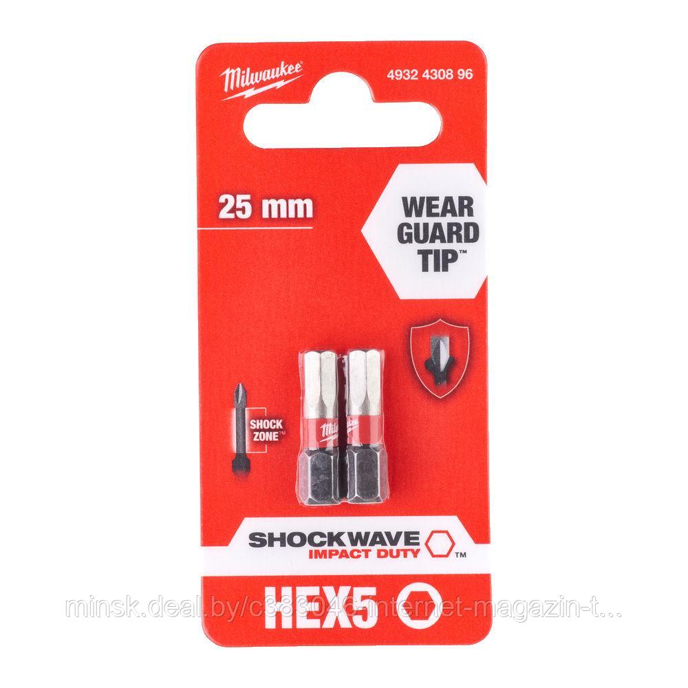 Бита Shockwave Impact Duty HEX5.0 мм 25 мм (2 шт) Milwaukee (4932430896) - фото 1 - id-p114593201