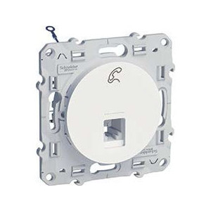 Schneider-Electric Odace Белый Розетка телефонная 1-ая 6 контакта (RJ12)