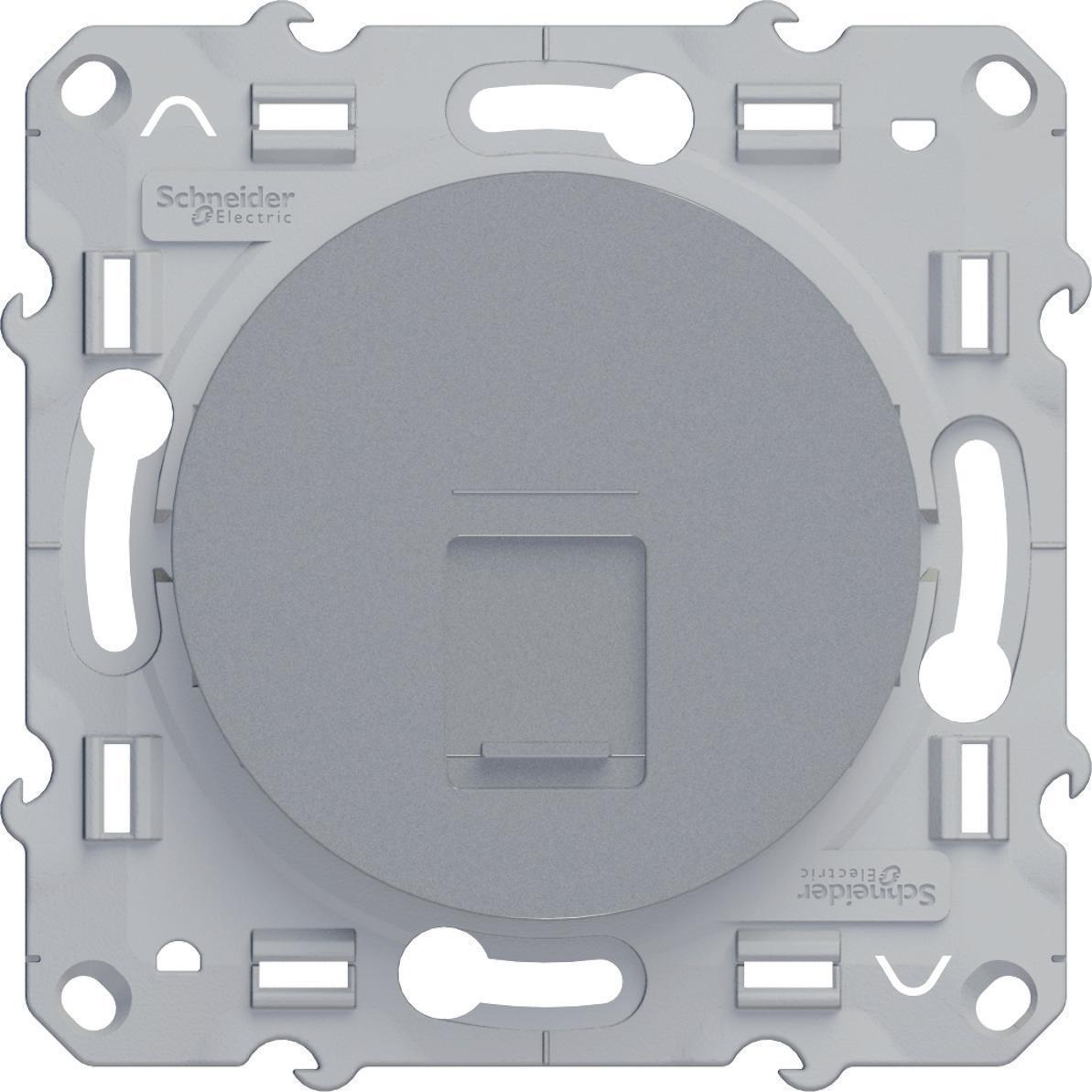 Schneider-Electric Odace Алюминий Розетка компьютерная 1-ая кат. 5е с полем для надписи (RJ45)