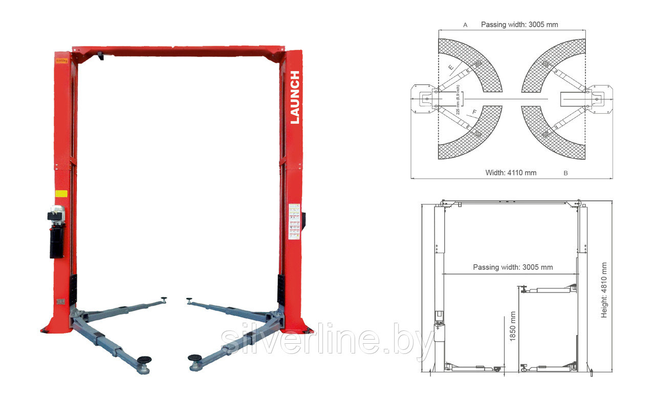 Двухстоечный подъемник с верхней синхронизацией Launch TLT-250AT - фото 1 - id-p151396467