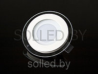 Светодиодная стеклянная панель круг 12W D160 мм белый холодный