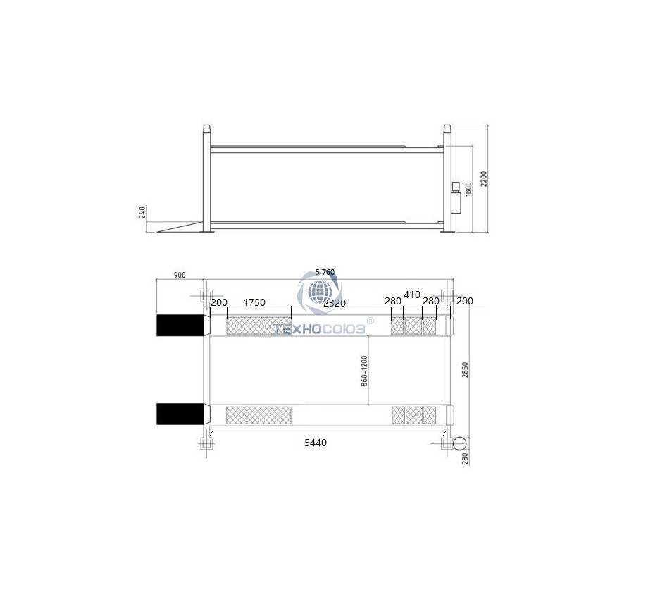 Подъемник четырехстоечный, г/п 4т, без траверсы, TS-5,5L - фото 2 - id-p151407779