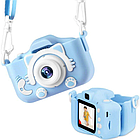 Детский цифровой фотоаппарат "Котик" Голубой (2 камеры и встроенная память), фото 2